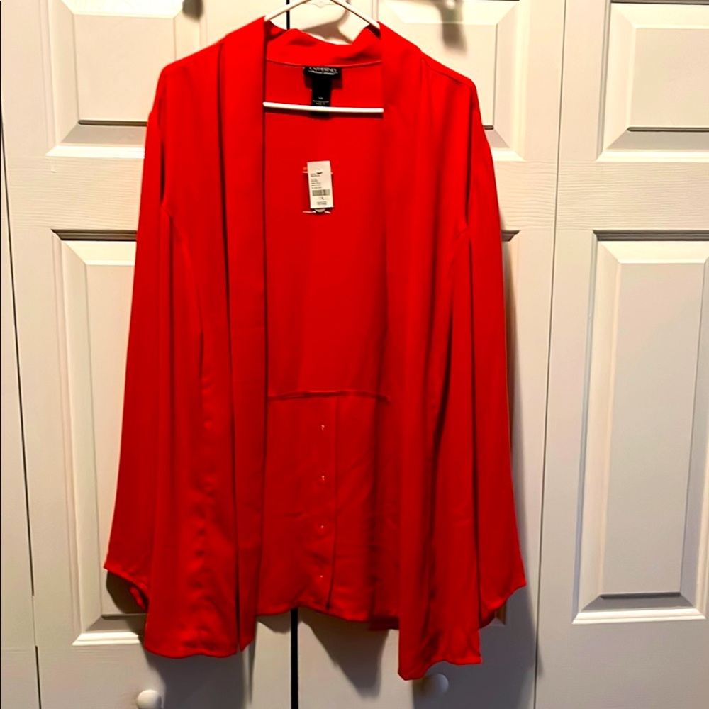 Catherines Black Label Vibrant Reddish Orange Blazer